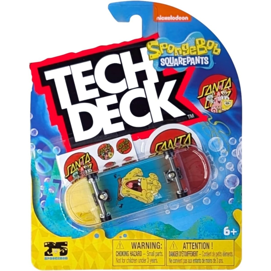 Tech Deck Vol.18 Series 4.0 Inches (101 Mm) Tech Deck Fingerboard Finger Frame (Santa Cruz) Spongebob 3)
