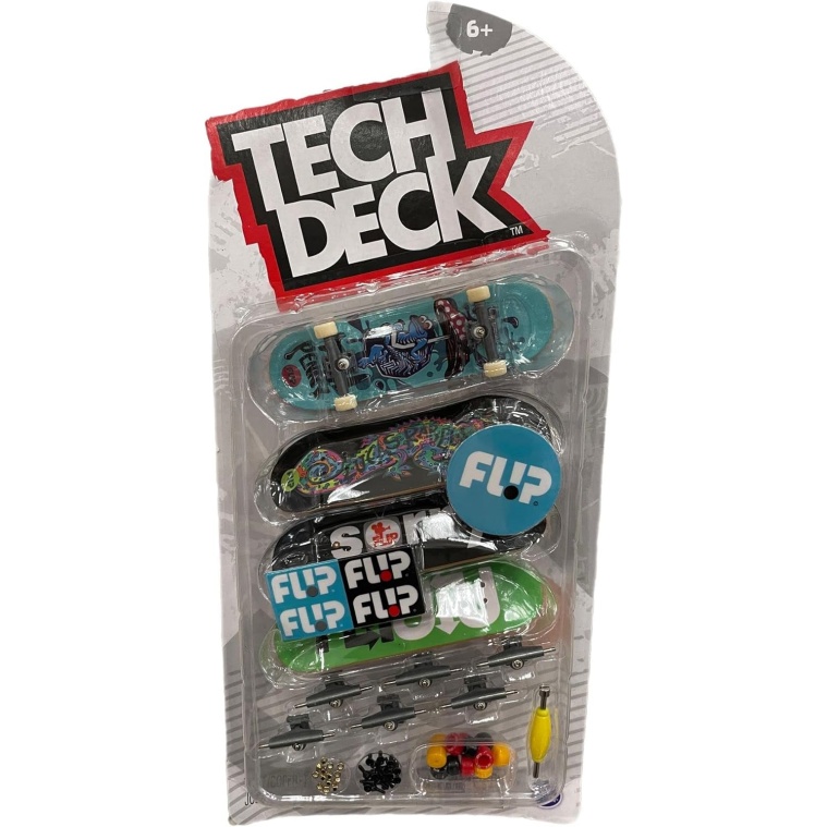 Tech Deck Sk8Shop Bonus Pack Mini Finger Skateboard Multi Pack 2022 Series (Flip (4 Pack))
