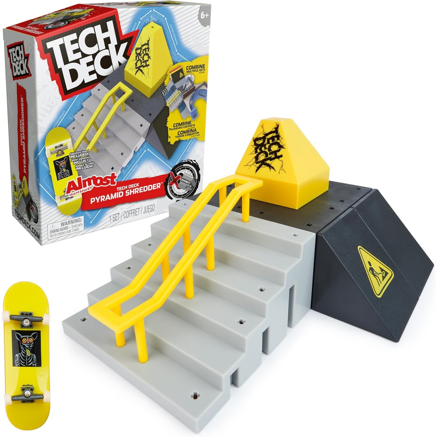 Tech Deck, Pyramid Shredder, X-Connect Park Creator, Customizable And Buildable Ramp Set With Exclusive Fingerboard, Kids Toy For Ages 6 And Up