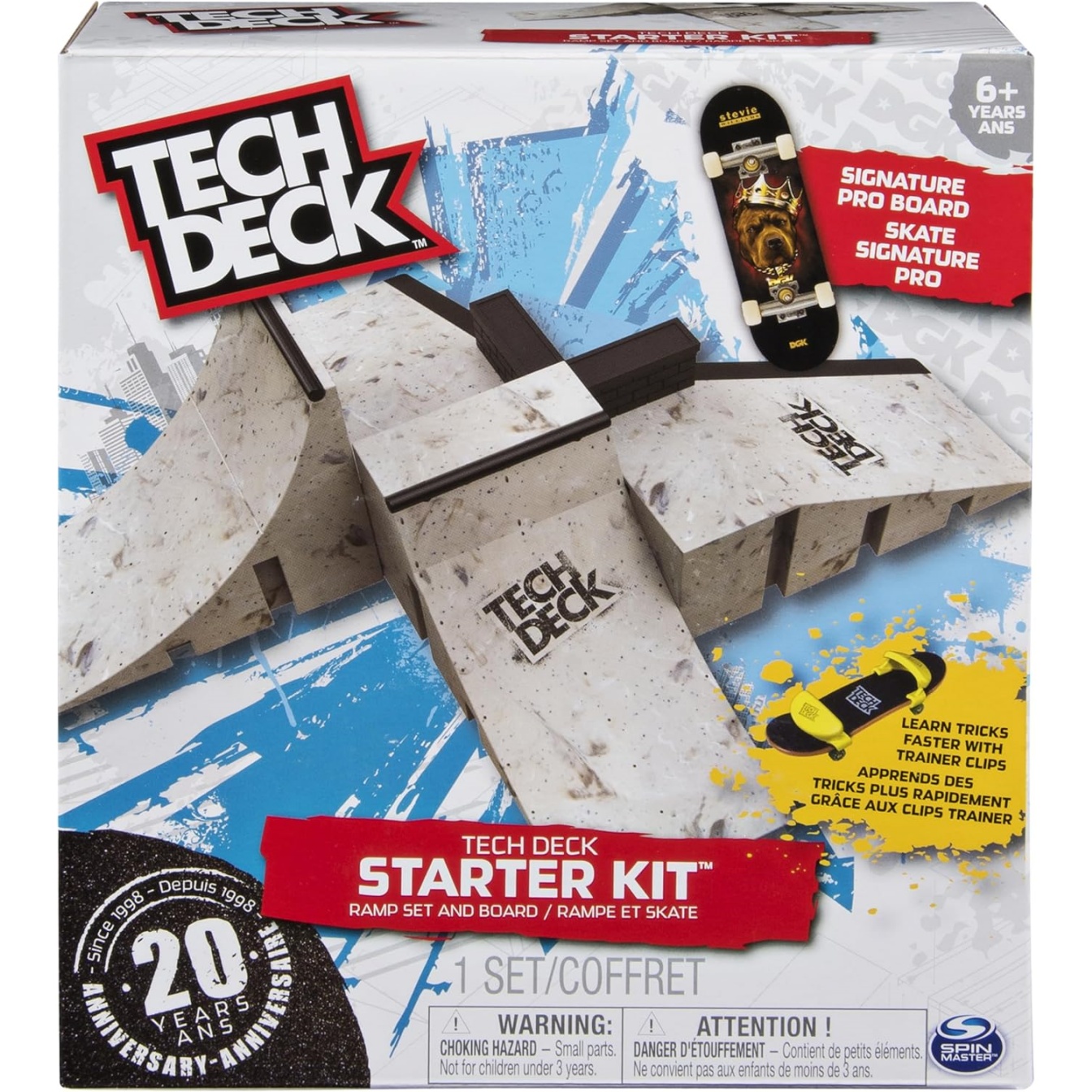 Tech Deck Starter Kit, Customizable Ramp Set With Exclusive Pro Fingerboard And Trainer Clips, Kids Toys For Boys And Girls Ages 6 And Up